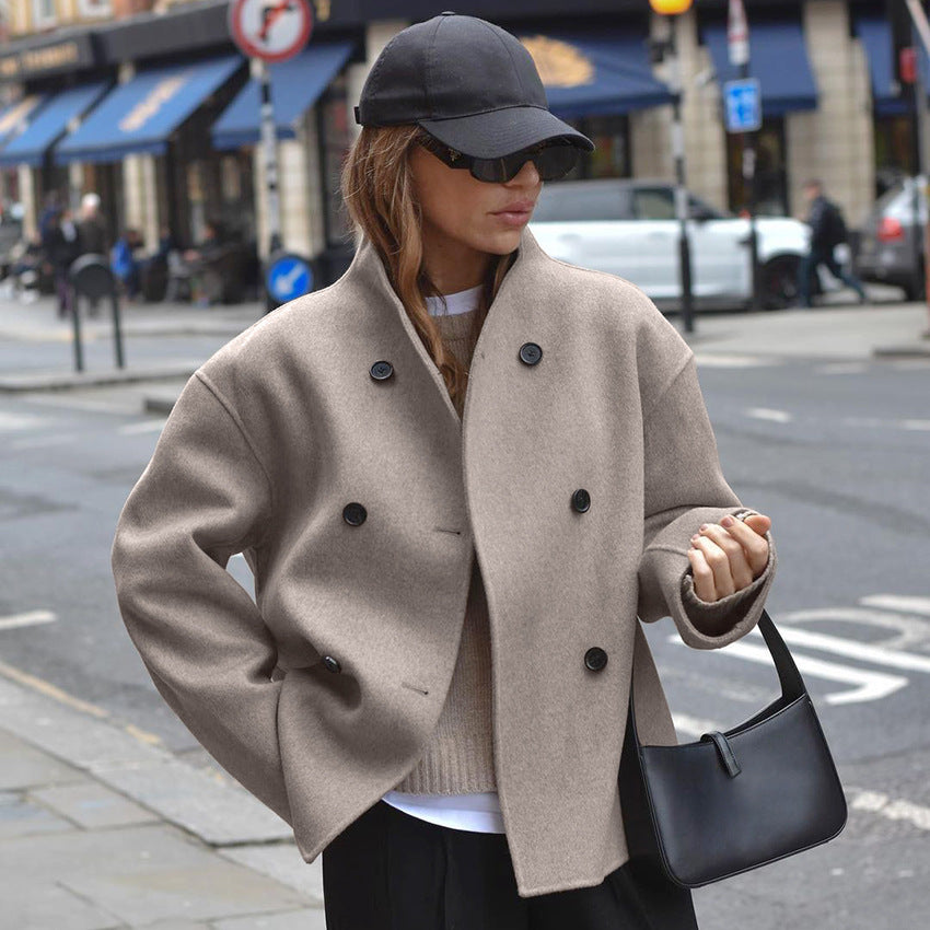 Women's V-Neck Brown Tailored Jacket