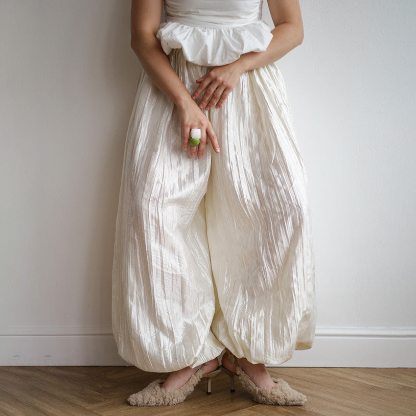 Women's Apricot Tencel-Blend Tapered Pants