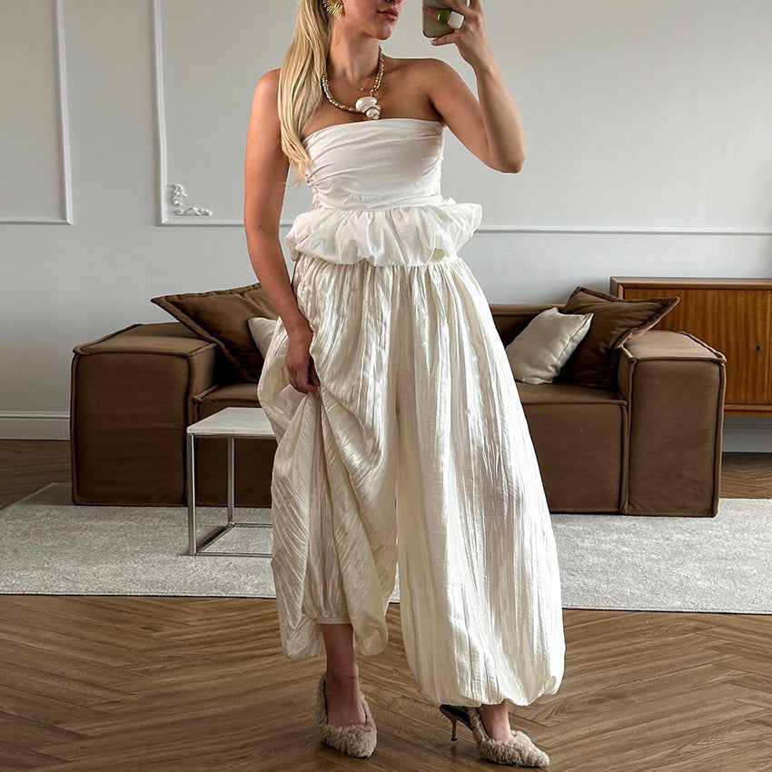 Women's Apricot Tencel-Blend Tapered Pants