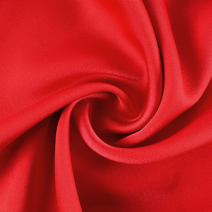 Women's Red Drawstring Wide-Leg Pants