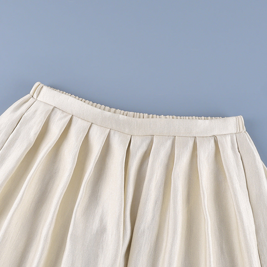 Women's Draped Wide-Leg Pants - Apricot