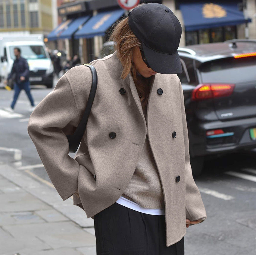 Women's V-Neck Brown Tailored Jacket
