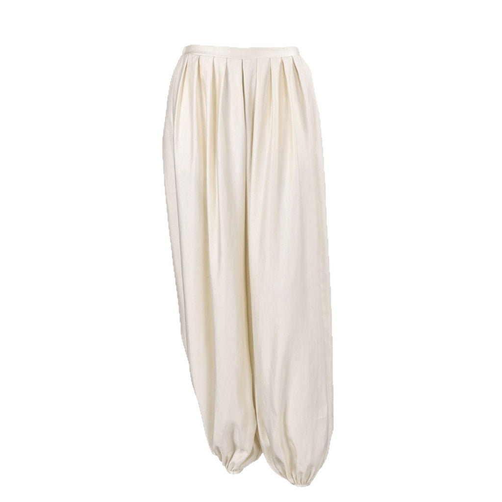 Women's Draped Wide-Leg Pants - Apricot